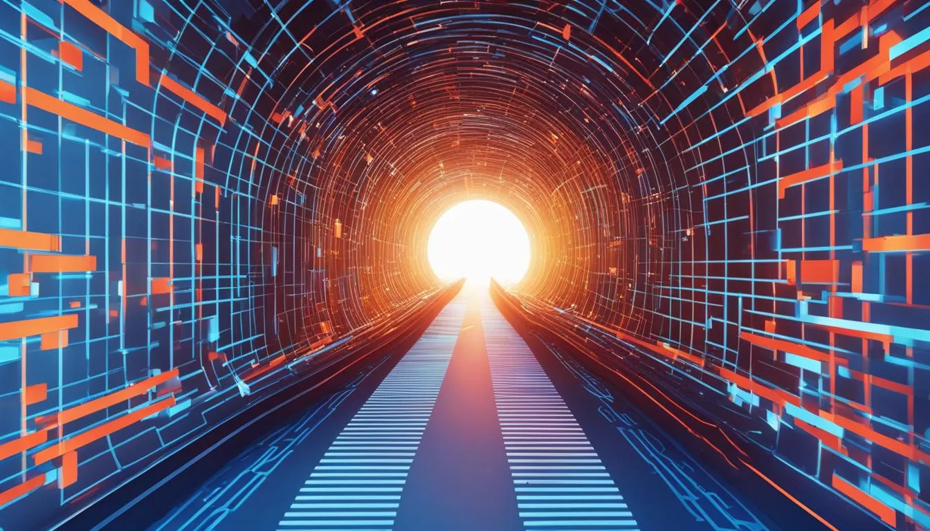 Schemat tunelu VPN łączącego komputer użytkownika z serwerem